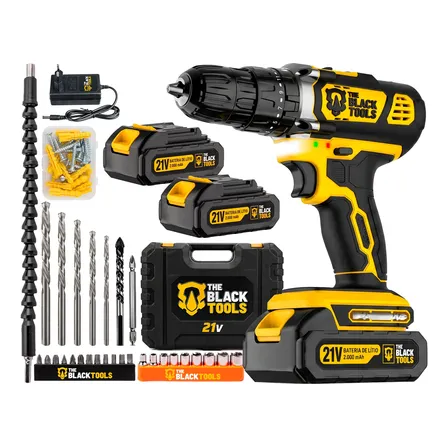 Furadeira Parafusadeira 2 Baterias Bivolt Com Kit Acessórios