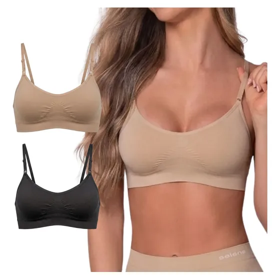 Kit 2 Sutiãs Sem Costura Sem Bojo Confortável Soft Selene