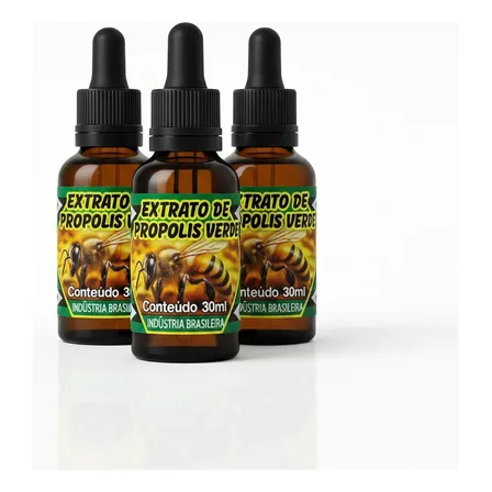 Kit 3 Extrato De Própolis Verde Flow Nature 30ml Conta Gotas