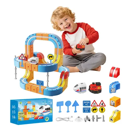 Pista Carrinhos Brinquedo Infantil Elétrico Magnético Trem