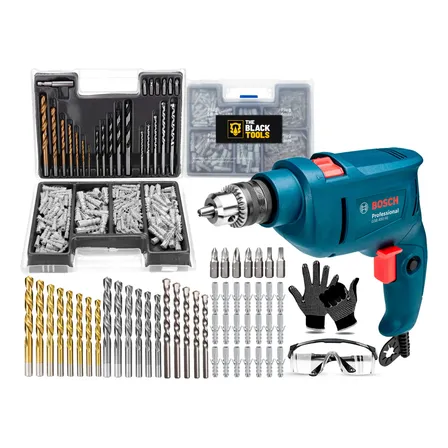 Furadeira De Impacto Bosch 110v Gsb 450 Re + Jogo De Brocas