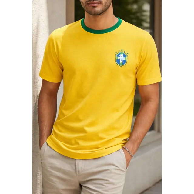 Camiseta Masculina Amarela Brasil Dryfit