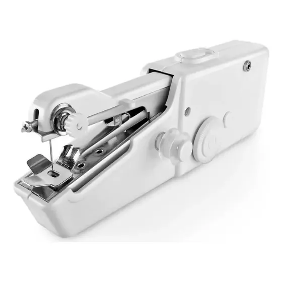 Mini Máquina De Costura Manual Portátil Pequena Pilha Linha