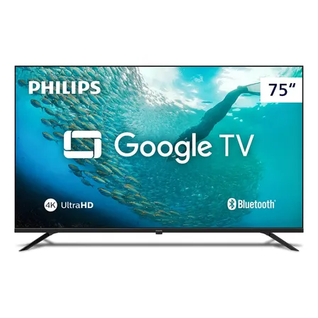 Smart Tv Philips 75 4k Google Tv Comando De Voz Playstore