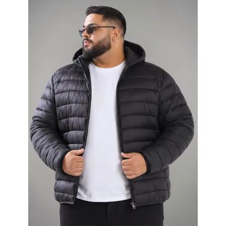 Jaqueta Masculina Plus Size Bobojaco Puffer Inverno Capuz G3
