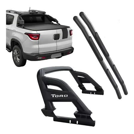Kit Fiat Toro Santo Antonio E Estribo Preto 2016 Até 2023