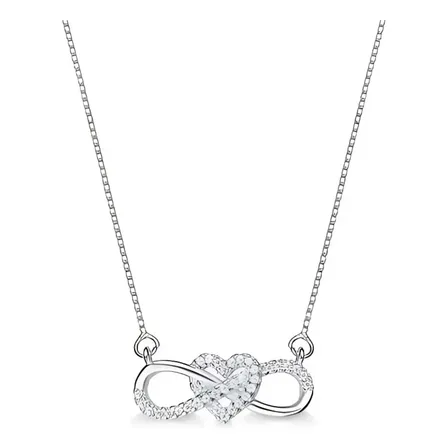 Colar La Pieve Feminino Infinito Coração Prata 925 Caixinha