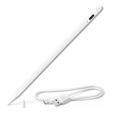 Caneta Pencil Para iPad 11a A16 2025 Com Palm Rejection 1mm Branco