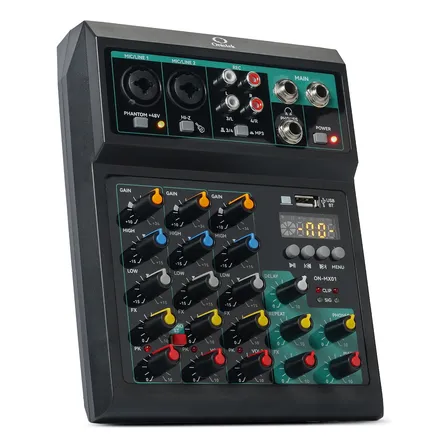Mesa De Som 4 Canais Phantom Power 48v Usb Mp3 P10 Efeitos
