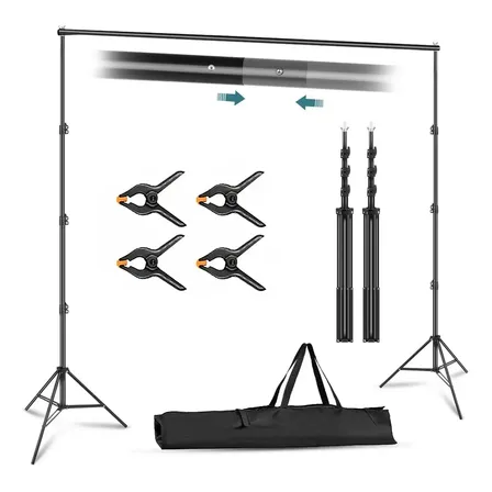 Suporte Fundo Infinito Fotográfico 3m Com Bolsa + 4 Grampos