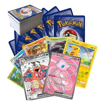 100 Cartas Pokémon C/ 10 Brilhantes E 2 Ultra Raras Original