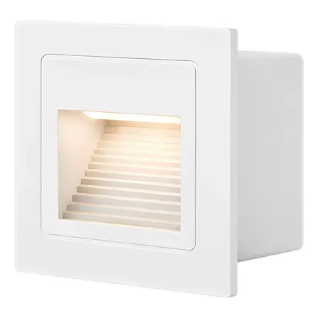Balizador 3w Escada Embutir Luz Branco Quente Quadrado Led