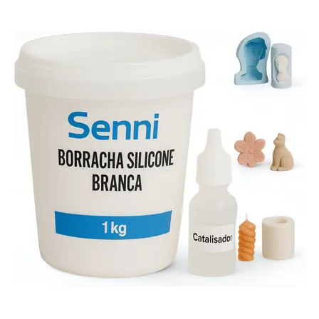 Borracha Silicone Branca Para Molde C/ Catalisador 1,030 Kg