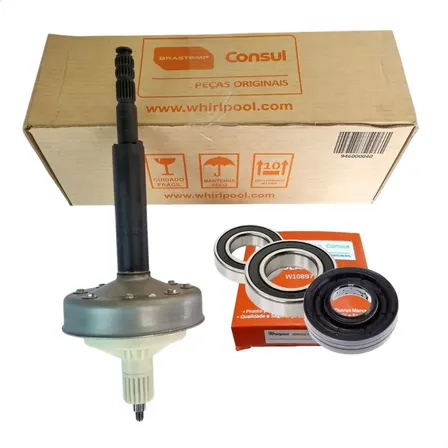 Kit Mecanismo Eixo Longo Preto Lavadora Brastemp Consul.