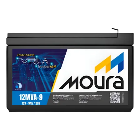 Bateria Nobreak 12v 9a Moura 9ah 12mva9 Vlra 12mva-9 Alarmes