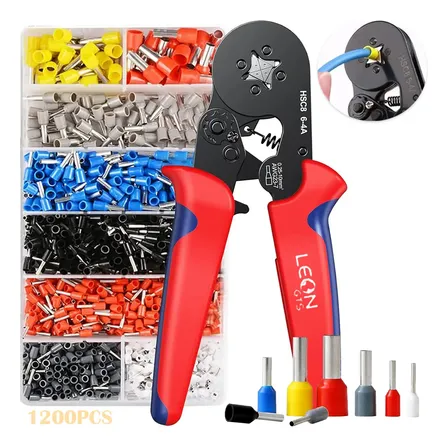 Kit Alicate Crimpar Box Com 1200 Terminal Ilhós 0,5 A 10mm