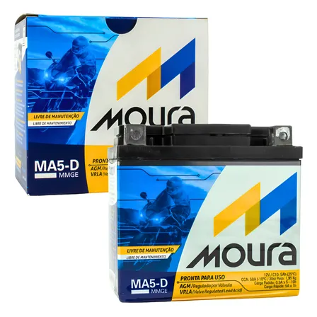 Bateria Moura Ma5-d Para Moto Titan Fan Biz Bros Fazer