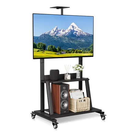 Suporte De Chão Para Tv De 32-70 Piso Com Rodinhas Pedestal