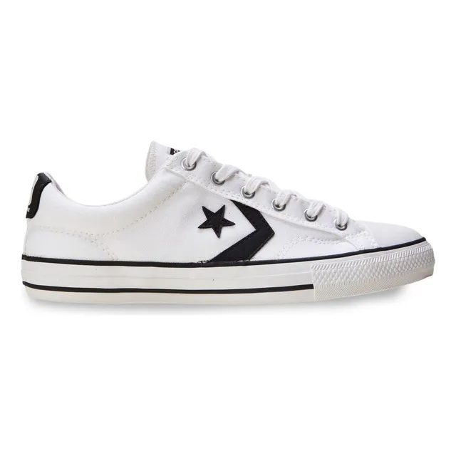 Tênis All Star Converse Player Curto Tecido Adulto Branco/preto/branco Liso 44 Br