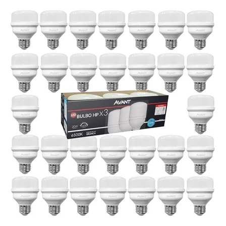 30 Lampada Bulbo 20w Luz Branca 127v 220v Soquete E27 Avant