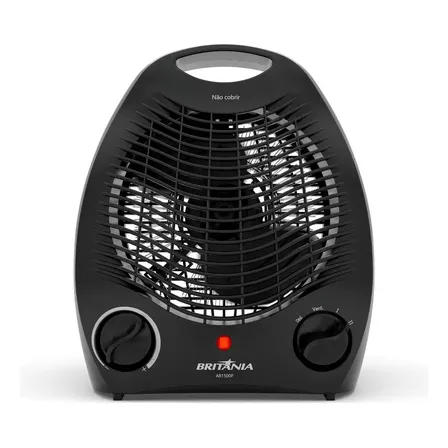 Aquecedor Britânia 2 Em 1 Ab1500p 3 Níveis De Potência 127v 1500w Preto
