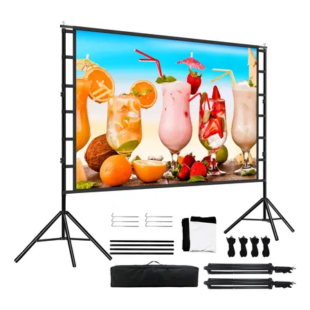 Tela De Projeção Retrátil Dobrável De 120'' Com Suporte