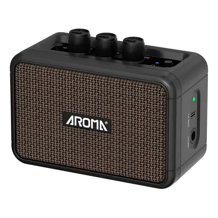 Aroma Mini Amplificador De Elétrica Guitarra 5w, Bluetooth