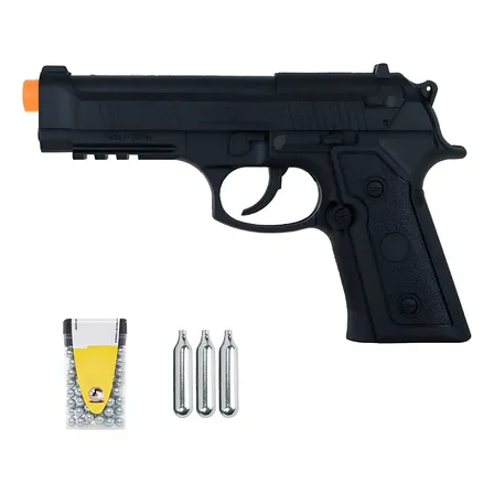 Pistola De Pressão Cp92 4.5mm Preta Niksan + Kit Básico