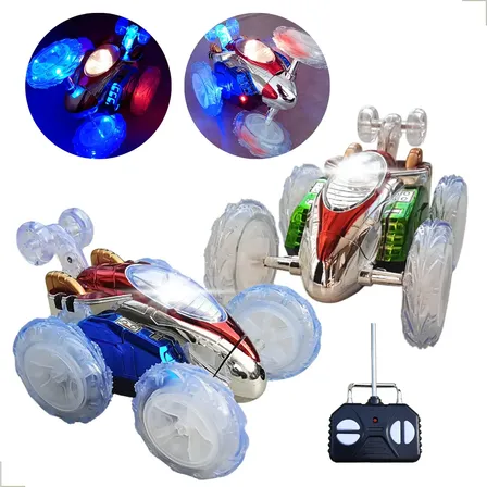 Carrinho Controle Remoto Carro Maluco Gira 360o Luzes Menino
