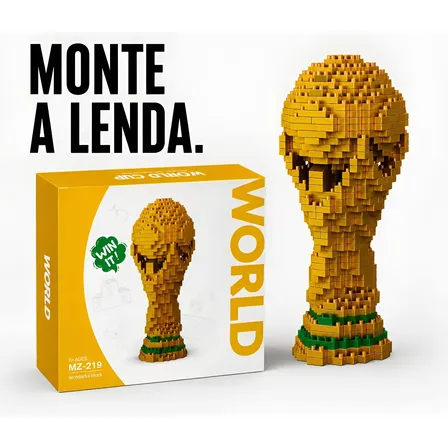 Blocos De Montar Futebol 500 Peças Campeões Box Colecionável 500 Troféu Futebol