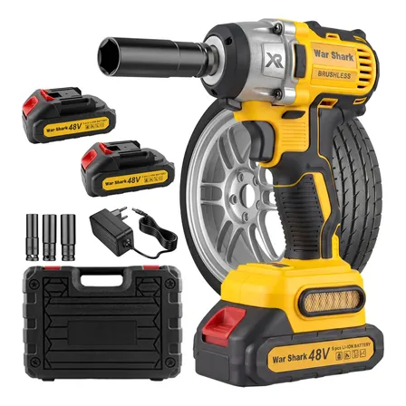 Chave De Impacto Sem Fio Brushless 600nm Com 2 Bateria 48v