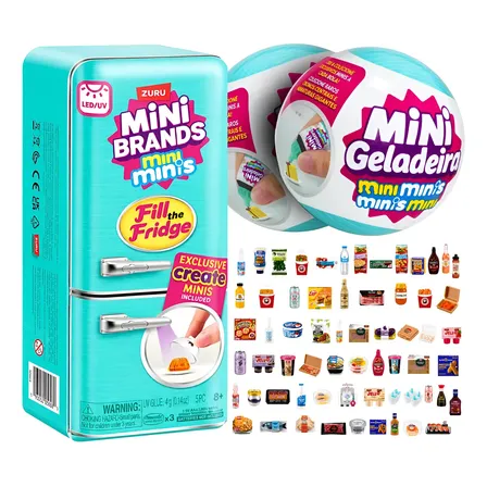 Mini Brands Geladeira 2 Bolas Kit Cozinha Completo Infantil