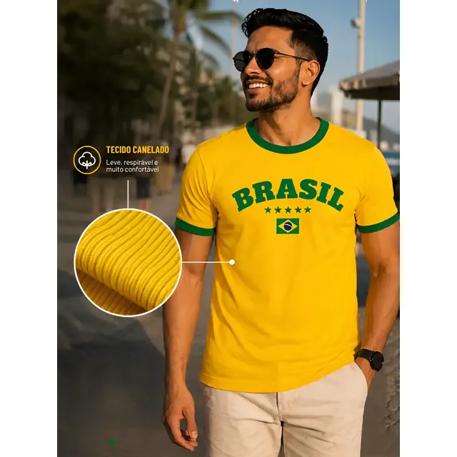 Camiseta Masculina Básica Canelada Copa Do Brasil 2026
