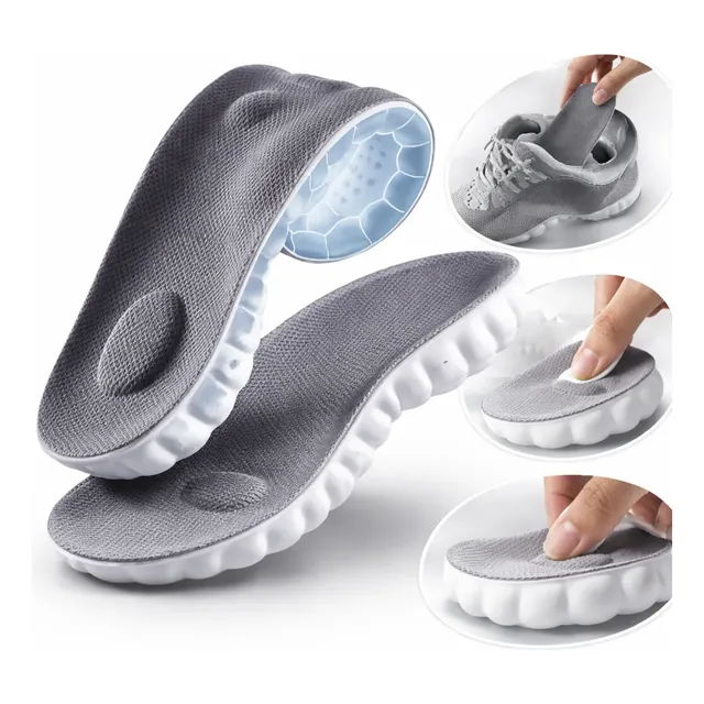 Palmilha De Altissimo Conforto 4d Tênis Sapatos Ortopédica 39/40 Cinza