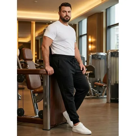 Calça Tactel Plus Size Jogger C/ Elastano Masculino Academia