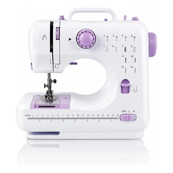 Máquina De Costura Portátil Elétrica Com Pedal 12 Pontos