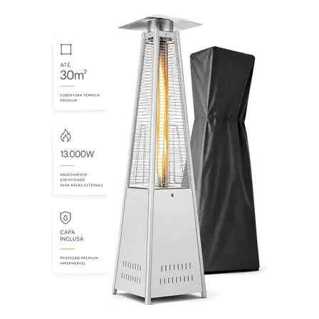 Aquecedor De Ambiente A Gas Externo Grande Piramide Lareira