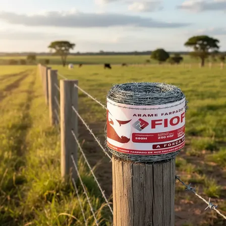 Arame Farpado Fio Forte 500m Galvanizado 250kgf Cerca Rural