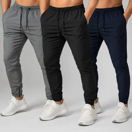 Kit 3 Calças Tactel Jogger Com Elastano Masculina Esportiva