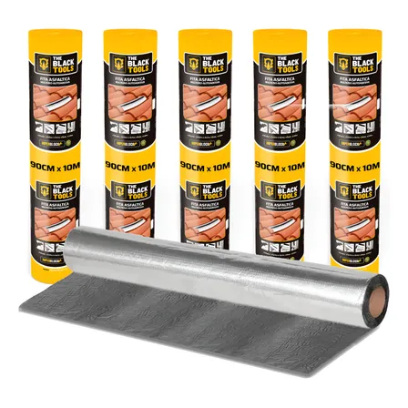 Kit 5 Manta Asfáltica Telhado Auto Adesiva Veda - 90cm X 10m