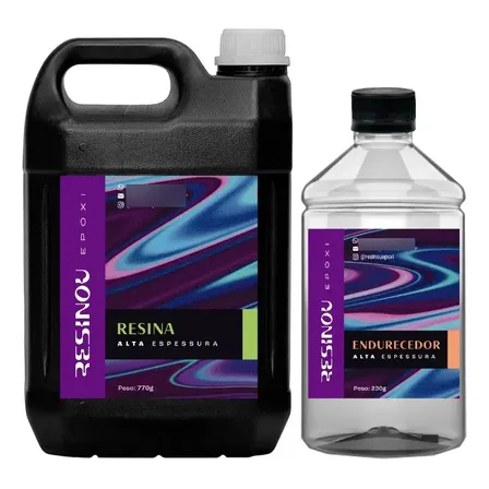 Resina Epoxi Madeira + Endurecedor Transparente Alta 3 Kg