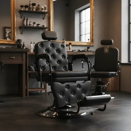 Poltrona Cadeira Para Salão Barbeiro Reclinável Barber King
