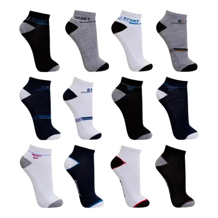Kit 12 Pares Meia Masculino Cano Curto Soquete Varias Cores