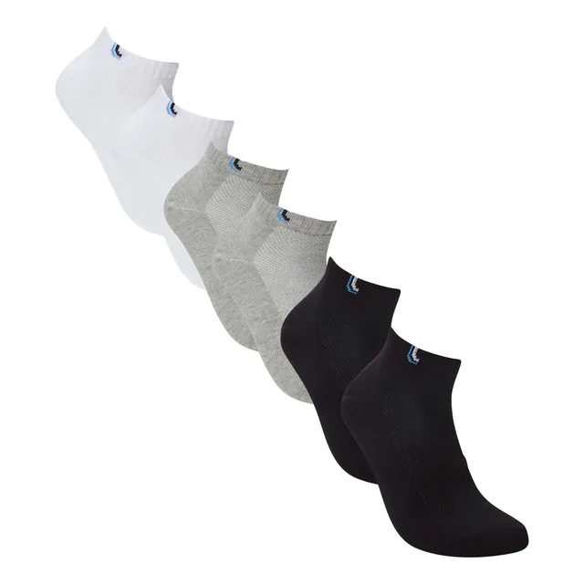 Kit 6 Pares De Meias Cano Curto Unissex Sport Lupo Branco / Cinza / Preto Liso 37-40