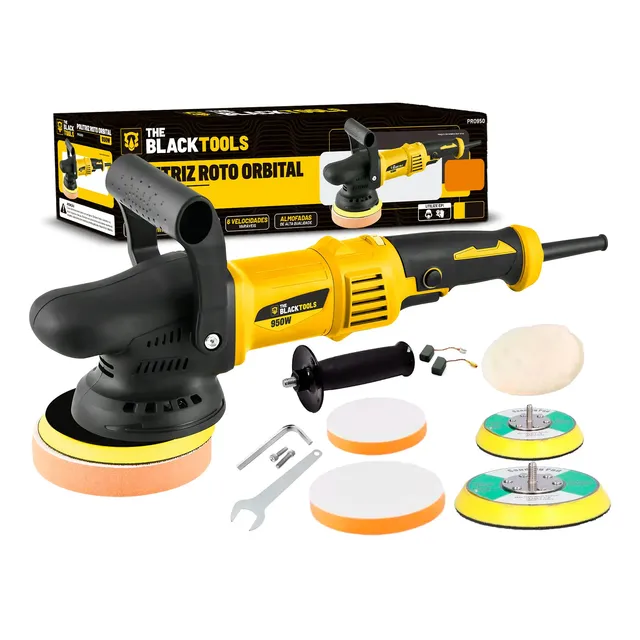 Politriz Roto Orbital Automotiva 5 E 6 Polegadas 950w 127v Amarelo 127v