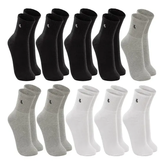 Kit 10 Pares Meias Lupo Cano Médio Alto Academia Original