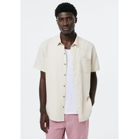 Camisa Básica Masculina Em Tecido Linho Hering