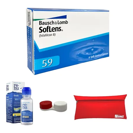 Lente De Contato Soflens 59 Mensal Bausch Miopia Hipermetrop