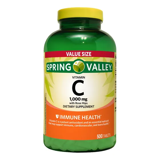 Vitamina C 1000 Mg Spring Valley 500 Comprimidos Importado E