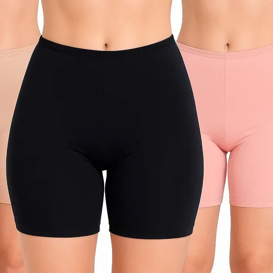 Kit 3 Short Anagua Segunda Pele Para Usar Vestidos 3 Cores